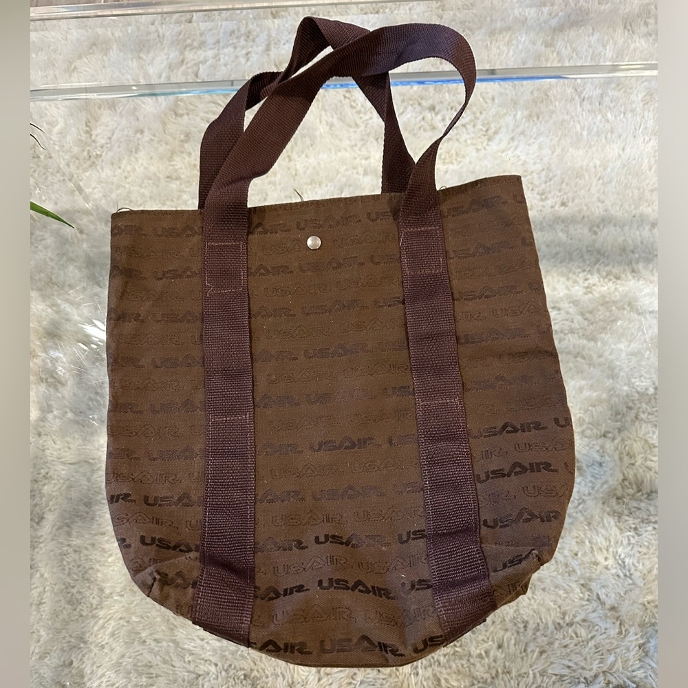 US AIR LINES  Brown Logo Tote Bag